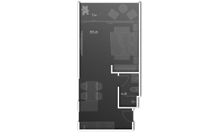 Apartment floor plan, 1 room in Sun Hills Lakeside No. 11007